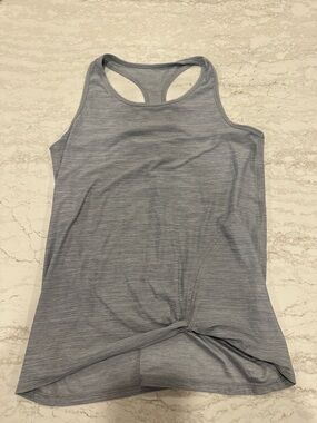 all in motion Gray Racerback Tank with Front Twist